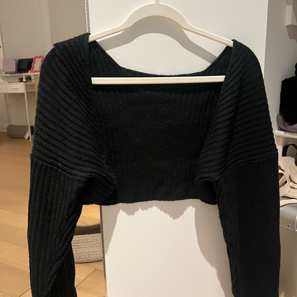 Black Ribbed Women's Shrug